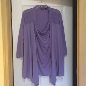 Tunic Top,  Lavender,  Size 1X, Soft Knit,  Brand Indigo
